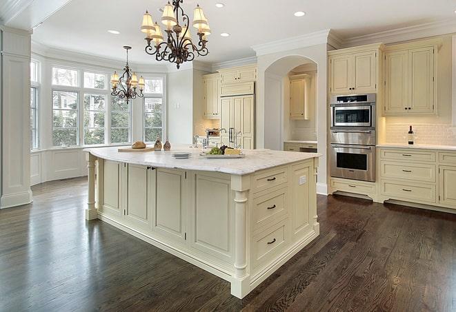 natural wood-look laminate flooring in a living room in Adams