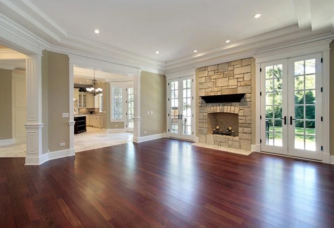 top-grade wood flooring being positioned